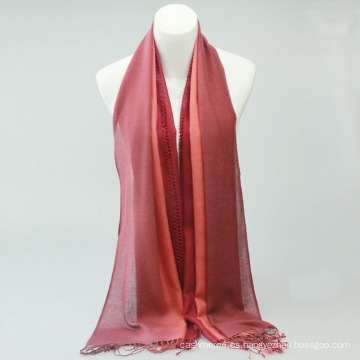 Bufanda 100% de la cachemira roja sólida de la señora de la manera vendedora caliente de la cachemira